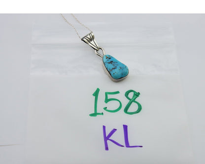 Navajo Necklace 925 Silver Blue Turquoise Artist Signed Tony Guerro C.80's