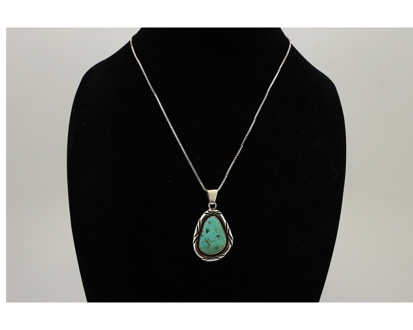 Navajo Necklace 925 Silver Kingman Turquoise Signed C Montoya C.80's