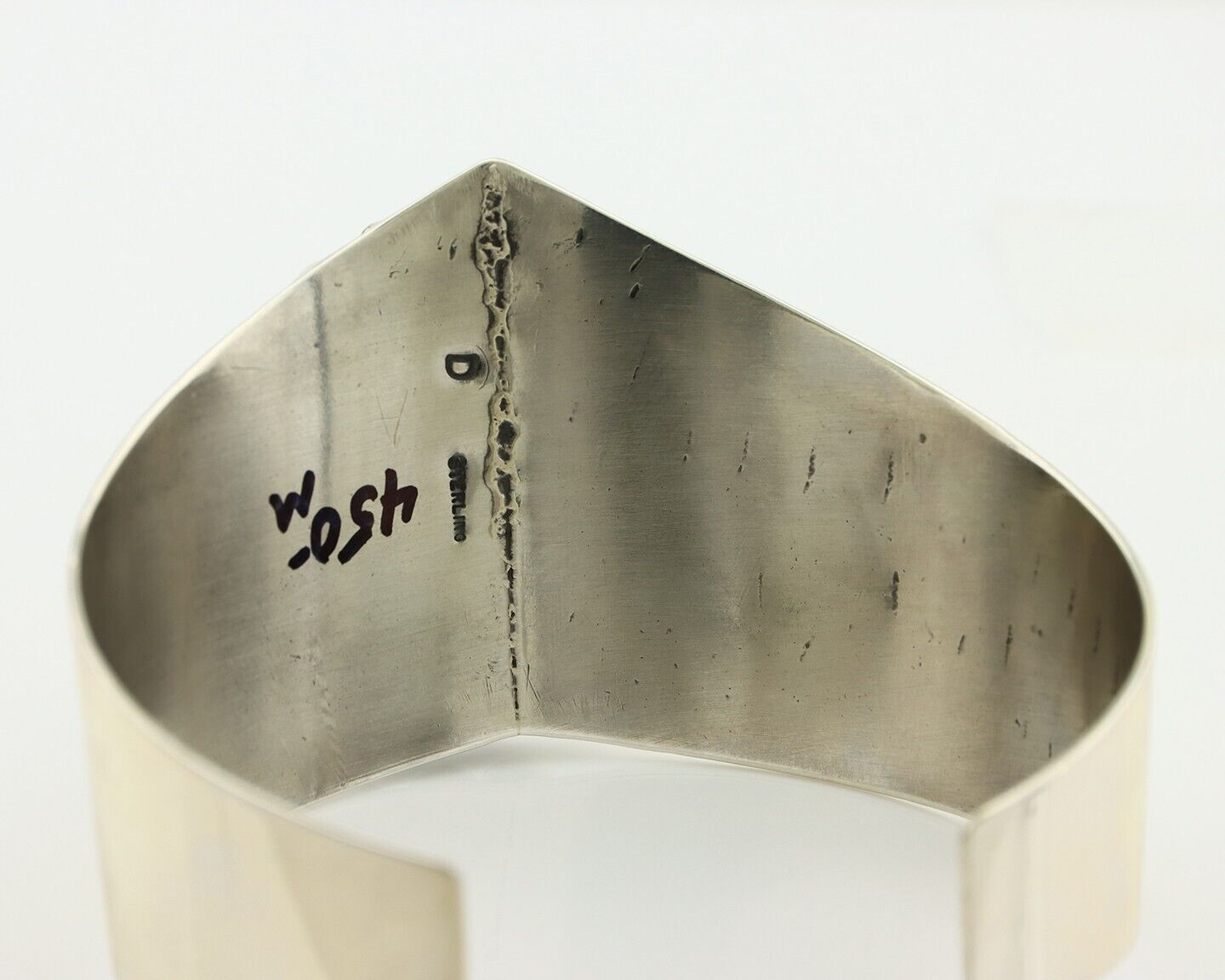 Navajo Bracelet 925 Silver Natural Blue Turquoise Signed David Zachary C.80's