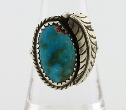 Navajo Handmade Ring 925 Silver Kingman Turquoise Native American Artist C.80's