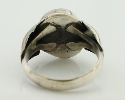 Navajo Handmade Ring 925 Silver Mined Blue Turquoise Native American Artist C80s