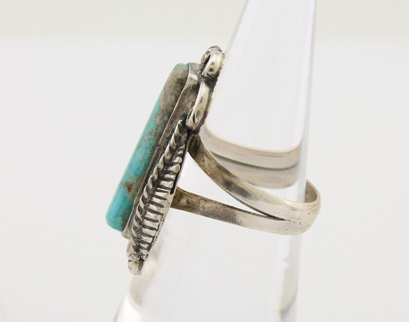 Navajo Handmade Ring 925 Silver Natural Turquoise Native Artist C.80's