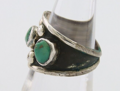 Navajo Handmade Ring 925 Silver Natural Turquoise Native Artist C.80's