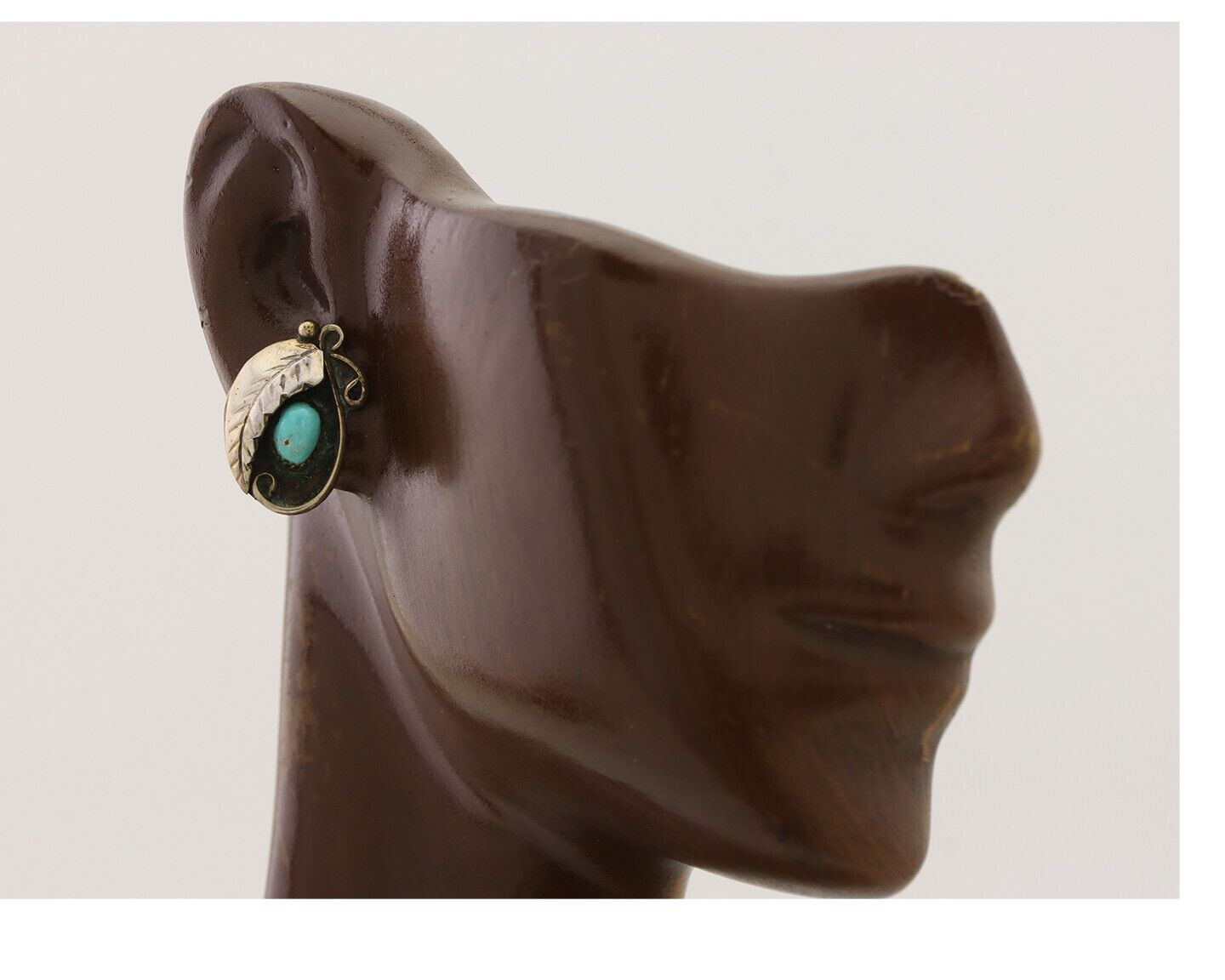 Navajo Earrings 925 Silver Natural Turquoise Native American Artist C.80's