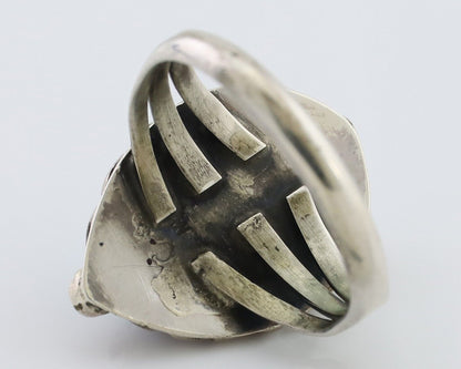 Navajo Ring 925 Silver Sleeping Beauty Turquoise Artist Signed SC C.80's
