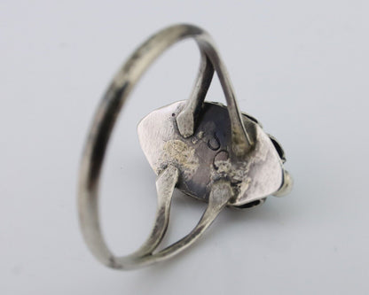Navajo Handmade Ring 925 Silver Sleeping Beauty Turquoise Artist Signed SC C80s