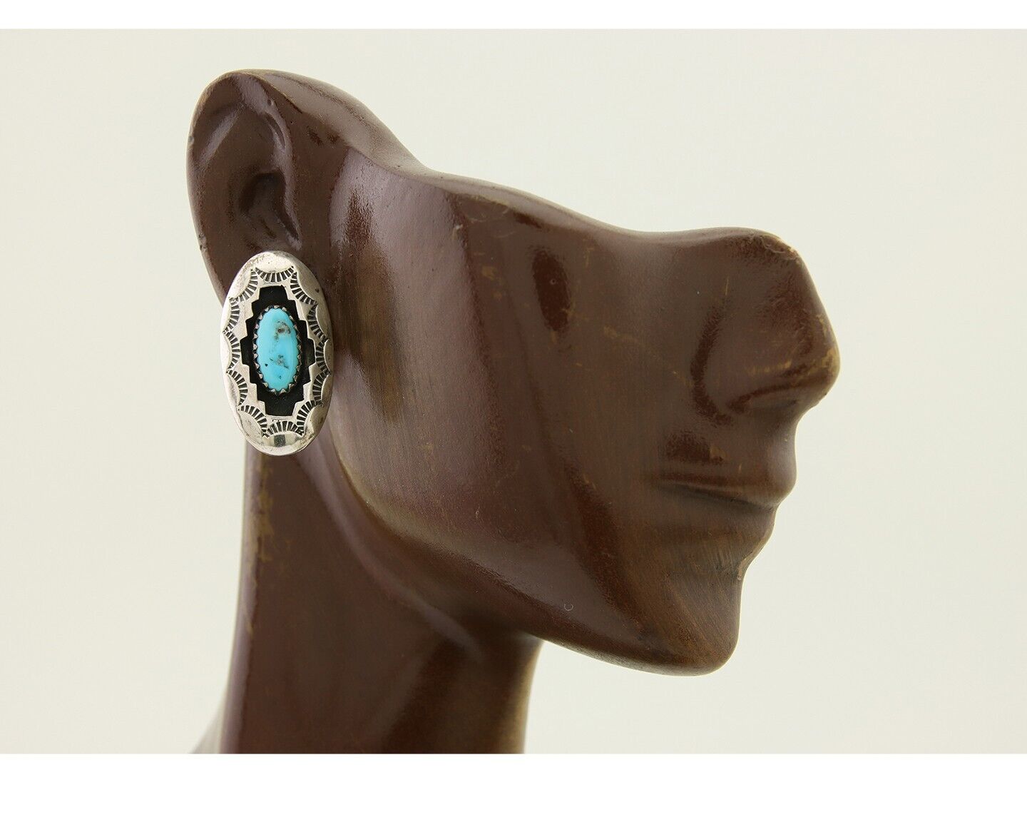 Navajo Dangle Earrings 925 Silver Natural Blue Turquoise Artist Signed P C.80's