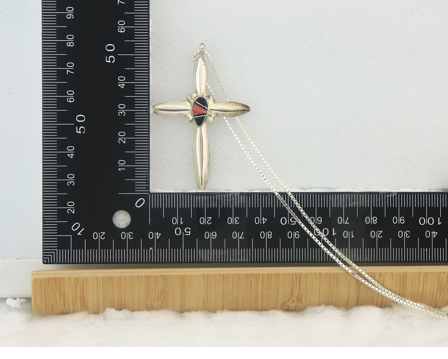 Navajo Cross Necklace Sterling Silver Authentic Natural Gemstones Signed M