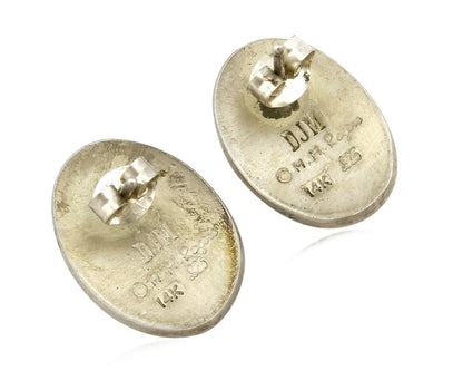 Navajo Dangle Earrings .925 Silver & 14k Solid Gold MM Rogers & DJM