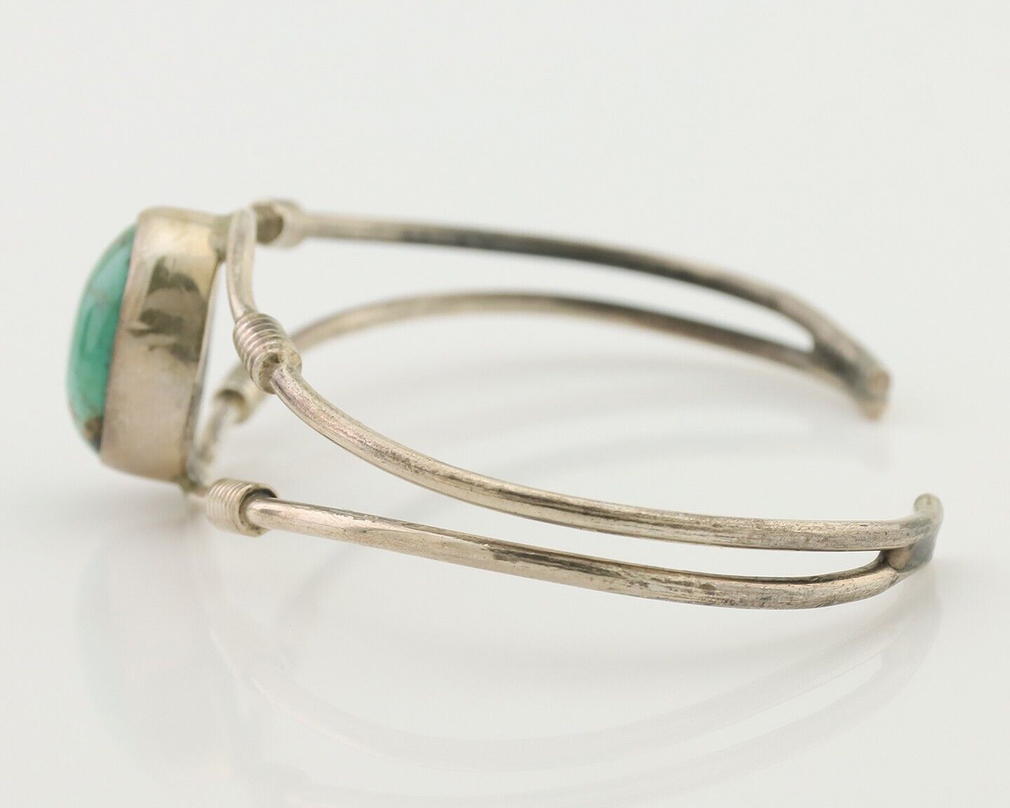 Navajo Bracelet 925 Silver Natural Blue Turquoise Native American C.80's
