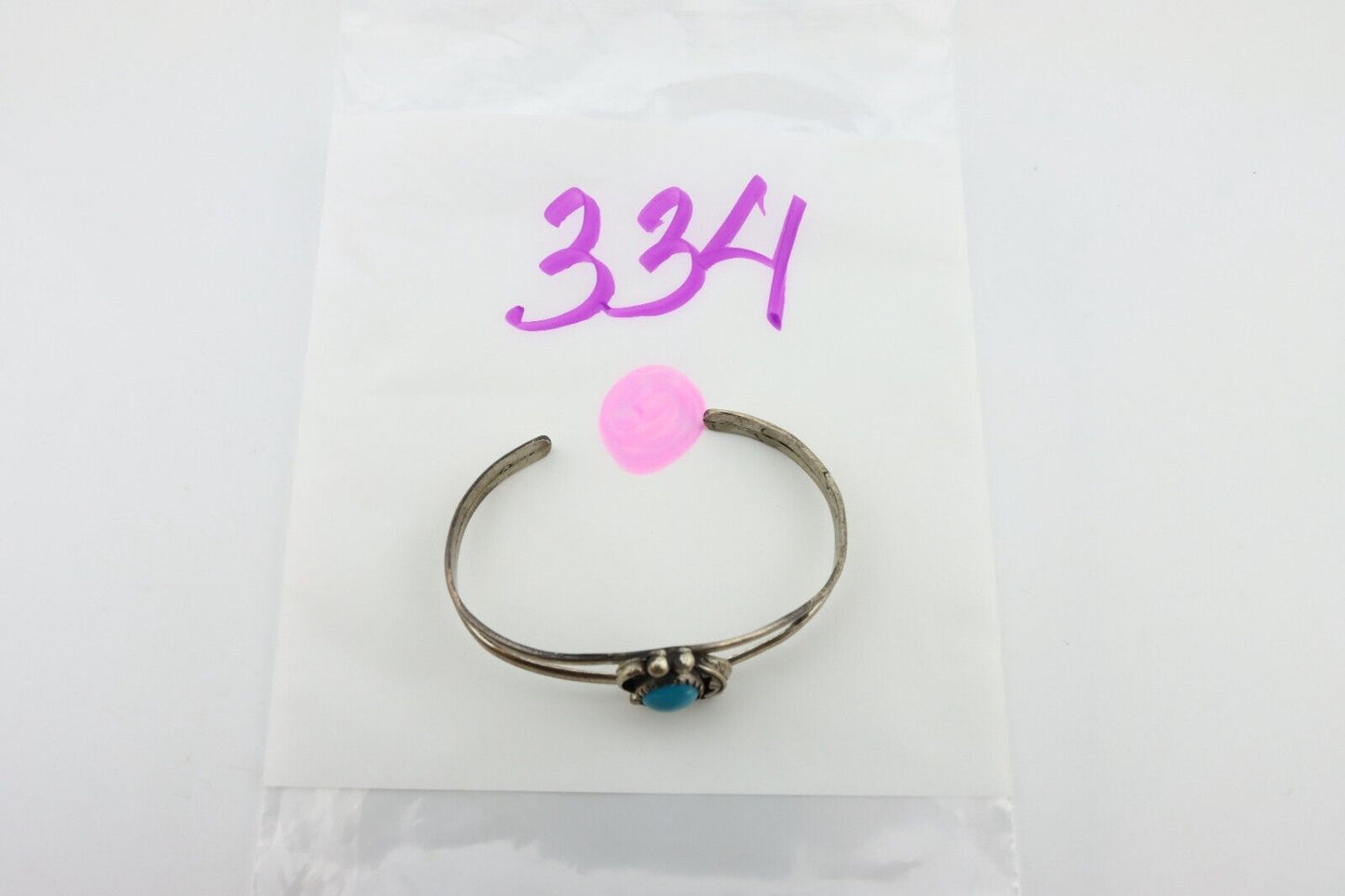 Navajo Slave Bracelet 925 Silver Arizona Turquoise Native American Artist C.80's