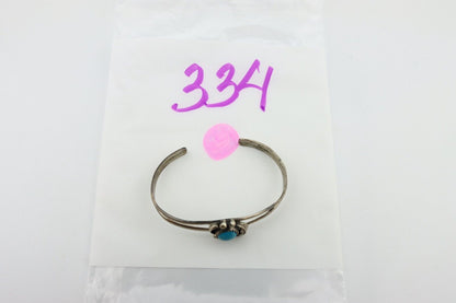 Navajo Slave Bracelet 925 Silver Arizona Turquoise Native American Artist C.80's