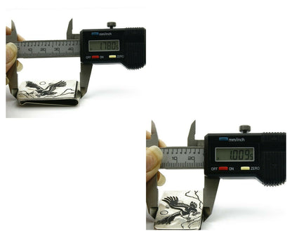 Navajo Money Clip .925 Silver & Nickle Hand Stamped Artist Native C.80's-90's