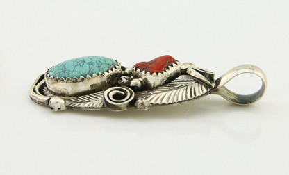 Navajo Necklace 925 Silver Spiderweb Turquoise Artist Signed Justin Morris C80s