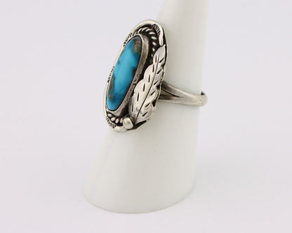 Navajo Handmade Ring 925 Silver Turquoise Native American Artist C.80's