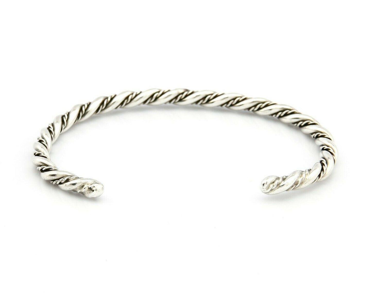 Navajo 4.0 mm Wide 925 Solid Sterling Silver Handmade Hand Stamped Cuff Bracelet