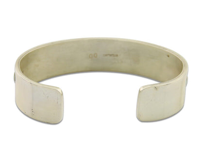 Navajo Bracelet 925 Silver Opal Cuff Artist Signed DD C.80's