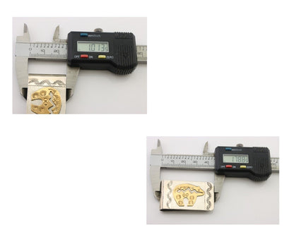 Navajo Money Clip .925 Silver Gold Plate & .999 Nickle Native Artist C.80's