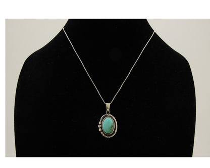 Navajo Necklace 925 Silver Natural Turquoise Artist M Montoya C.80's