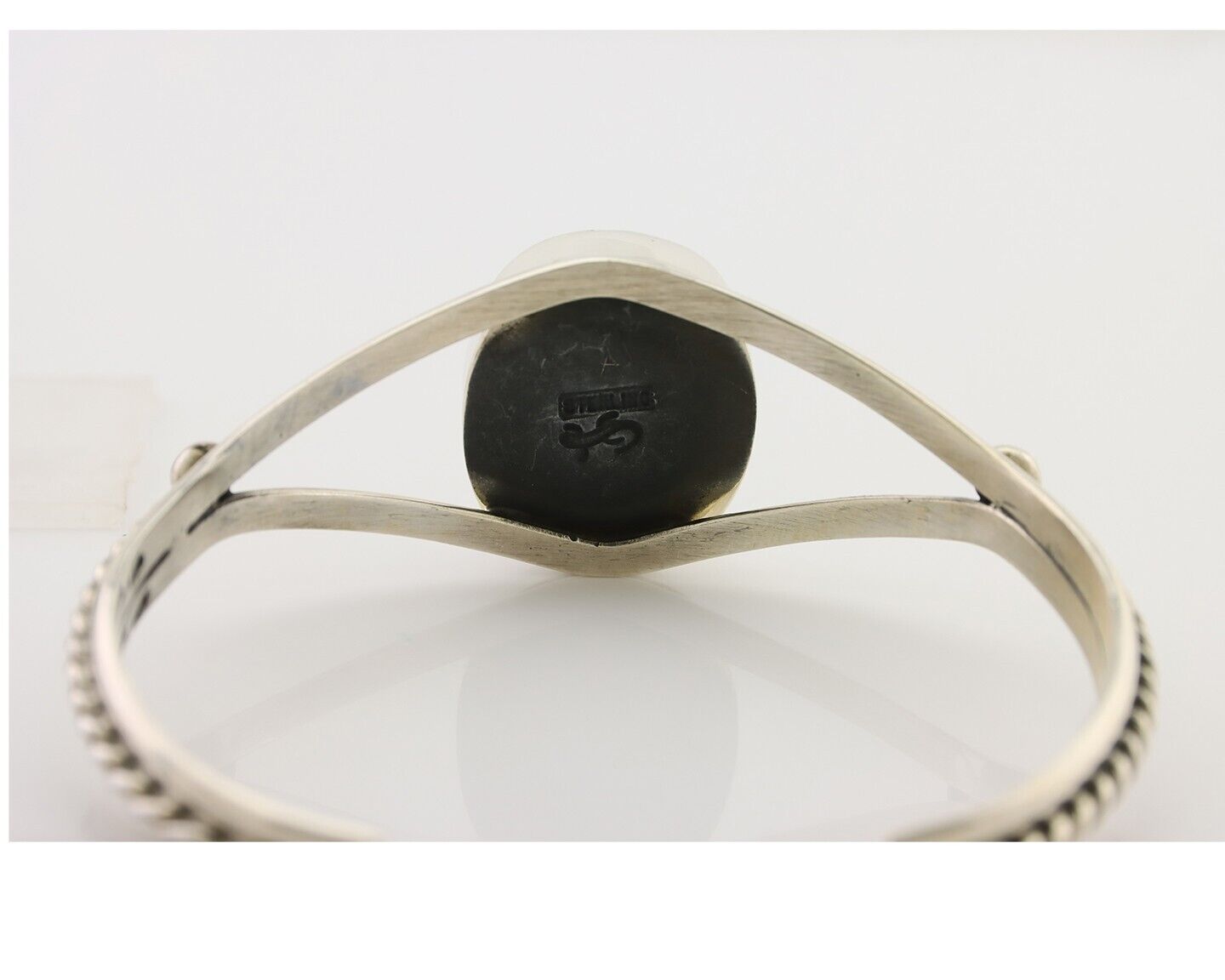 Navajo Cuff Bracelet 925 Silver Natural Blue Turquoise Artist Signed Gecko C.80s