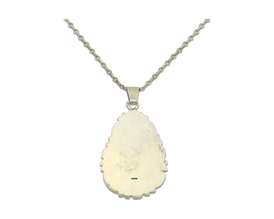 Huge Vintage Navajo Necklace 925 Silver Royston Turquoise Signed Billie Eagle