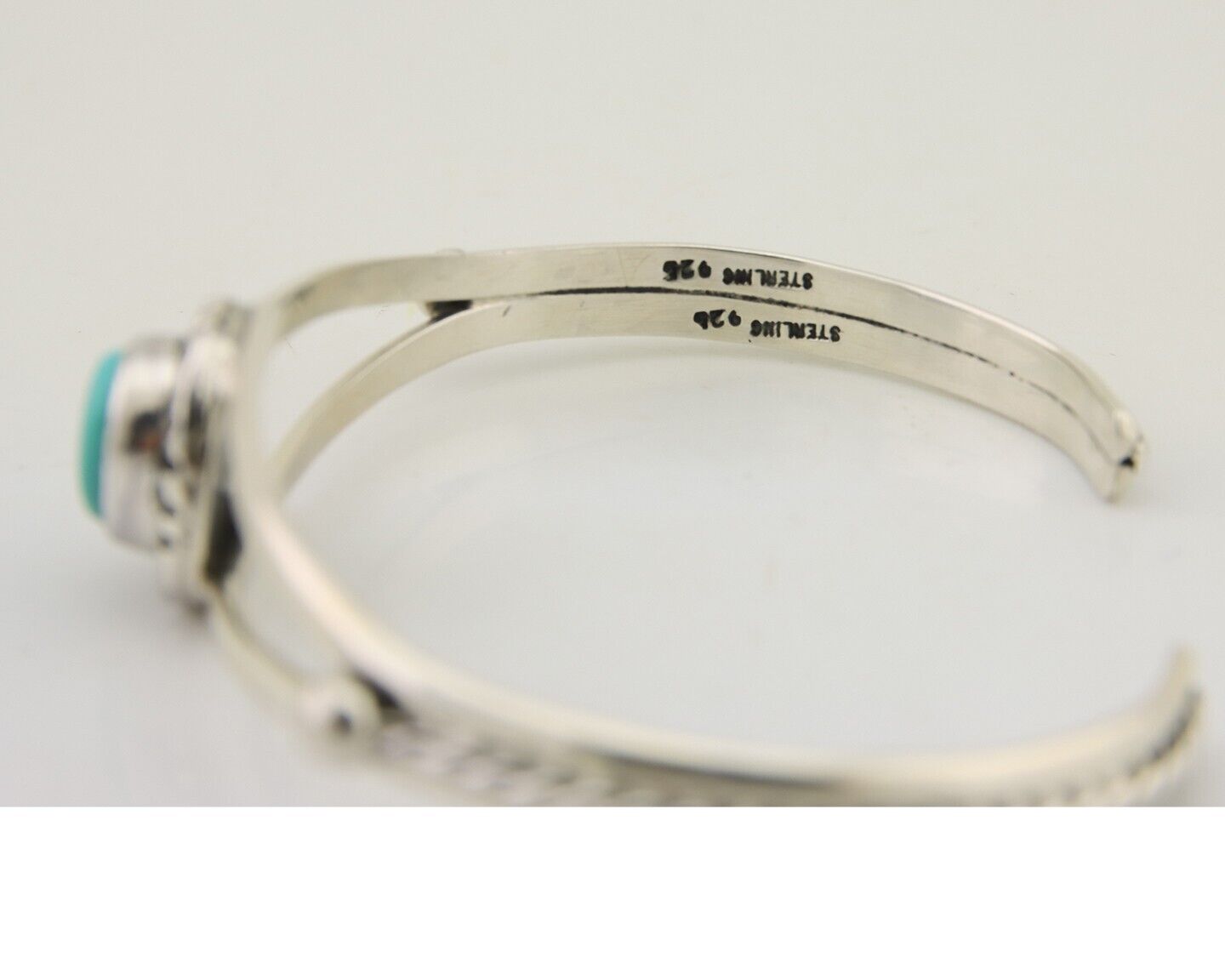 Navajo Bracelet 925 Silver Blue Turquoise Artist Signed Gecko C.80's