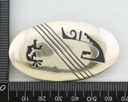 Navajo Belt Buckle 925 Sterling Silver Signed T Billy 1.5x2.5 in C.80's