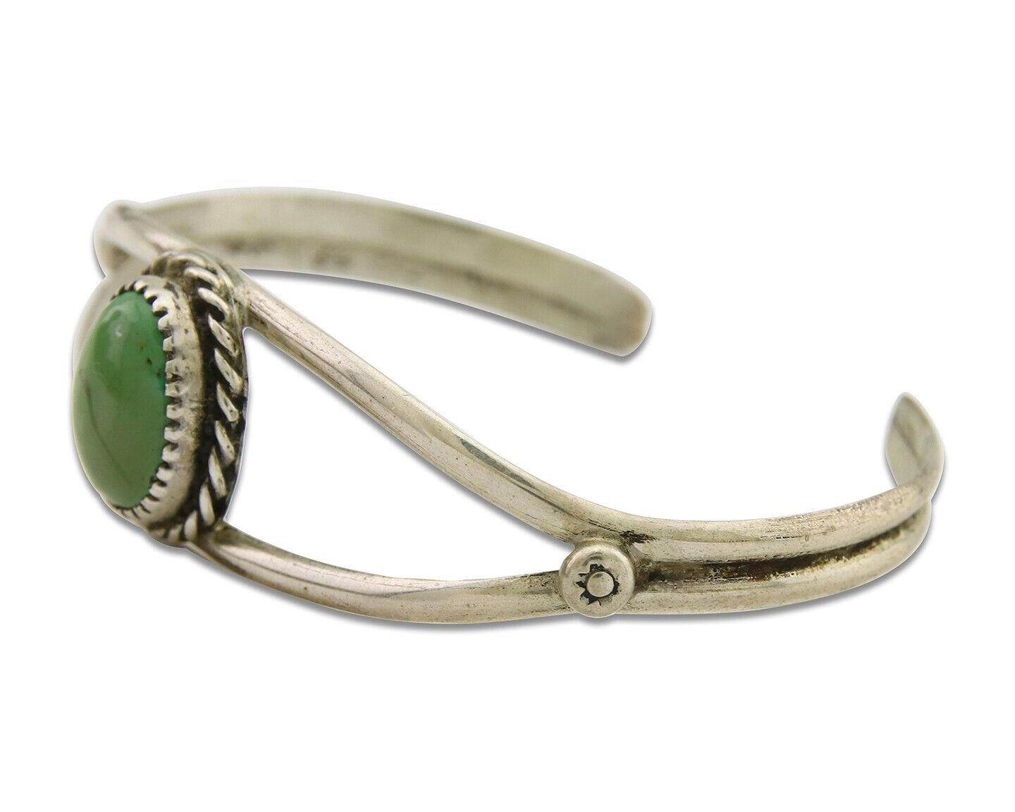 Navajo Cuff Bracelet 925 Silver Turquoise Native American Artist Handmade C.80's