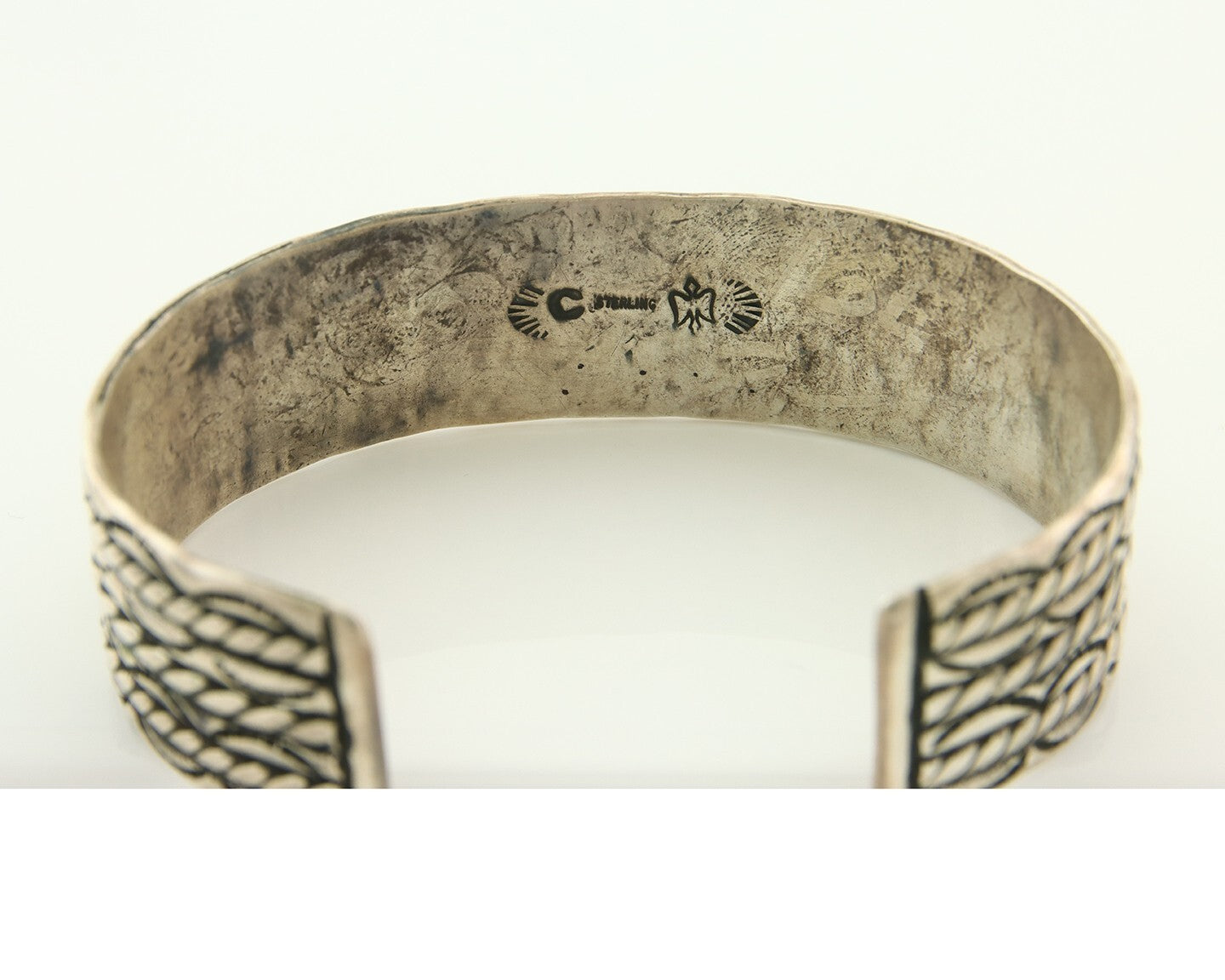 Men's Navajo Bracelet 925 Silver Artist Signed C Montoya Cuff C.80's