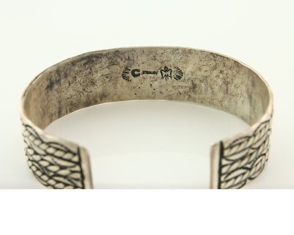 Men's Navajo Bracelet 925 Silver Artist Signed C Montoya Cuff C.80's