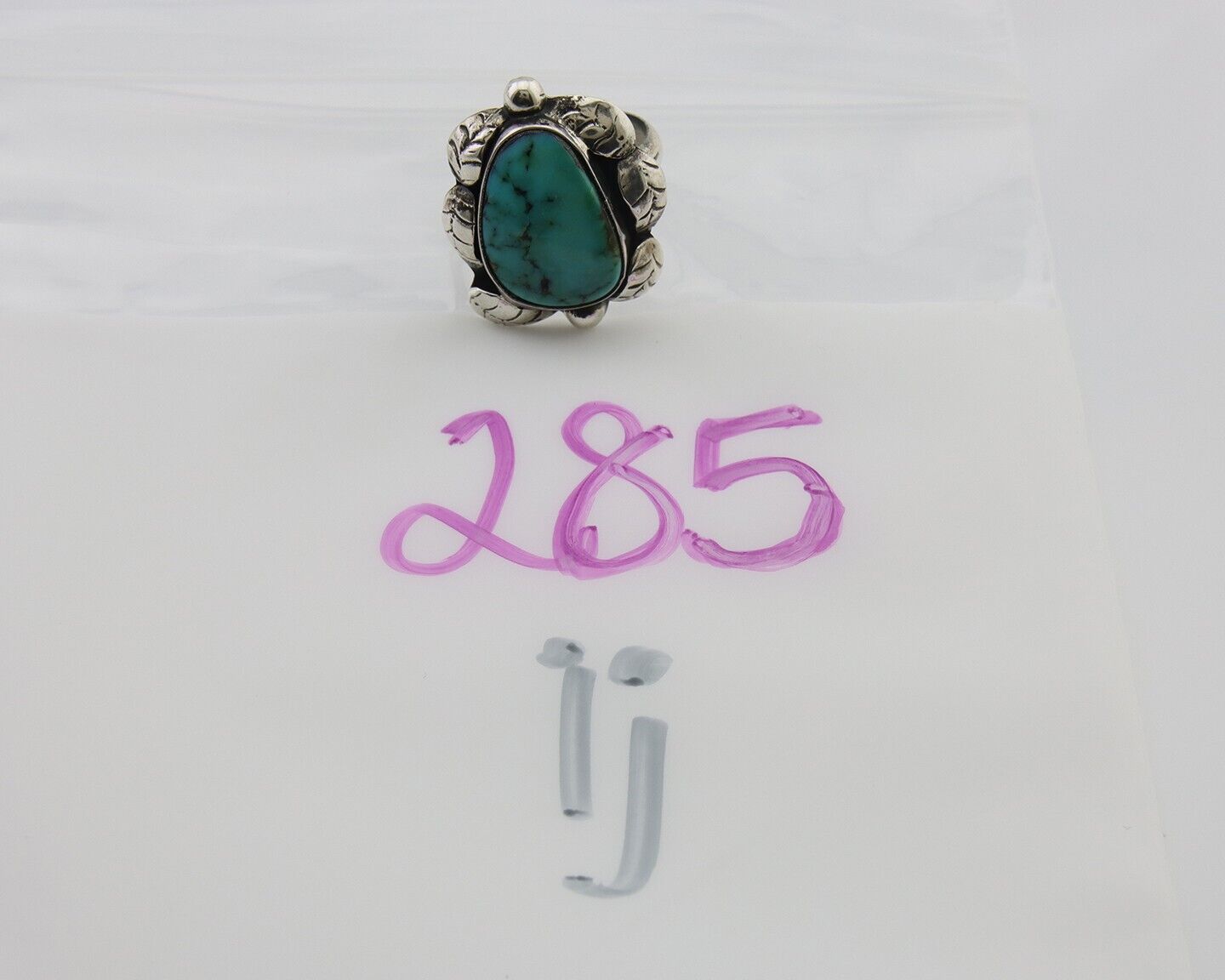 Navajo Handmade Ring 925 Silver Natural Turquoise Native Artist C.80's
