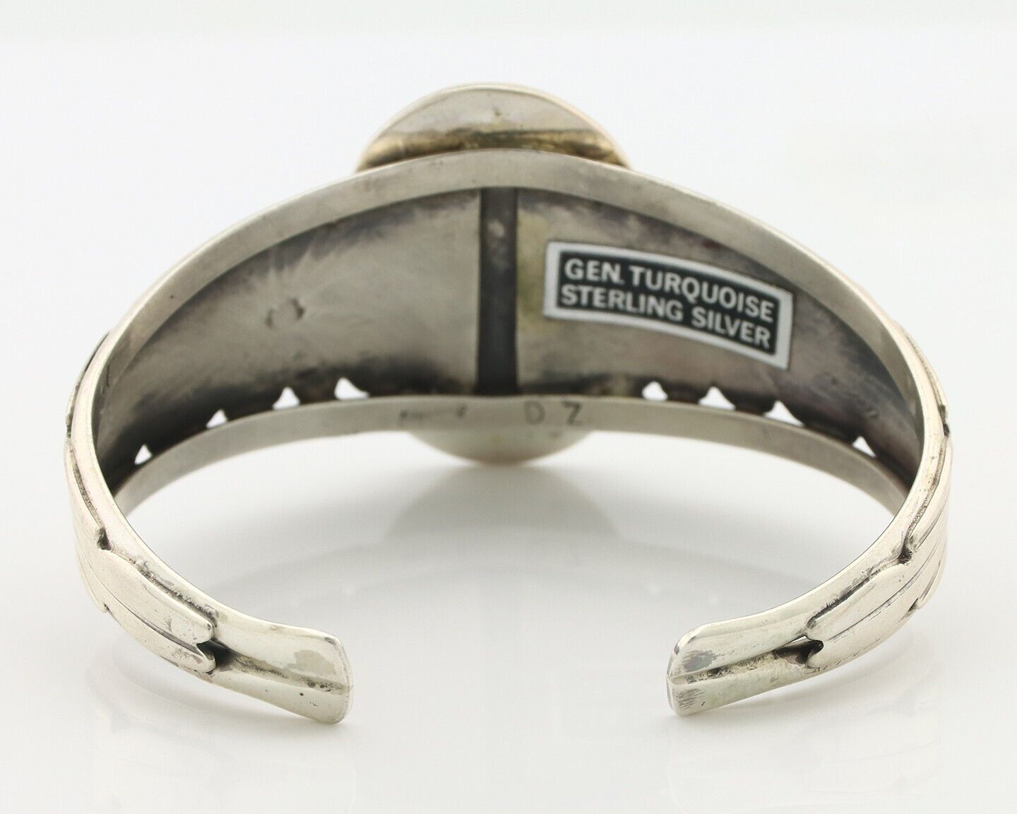 Navajo Bracelet 925 Silver Natural Fox Mine Turquoise Signed Doug Zachary C.80's