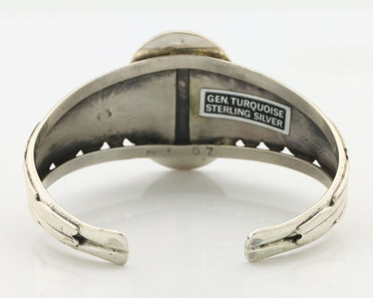Navajo Bracelet 925 Silver Natural Fox Mine Turquoise Signed Doug Zachary C.80's