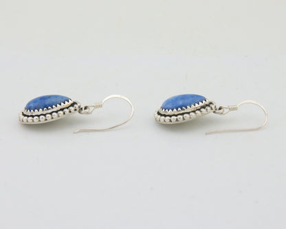 Navajo Earrings 925 Silver Blue Denim Lapis Artist Signed First Eagle C.80's