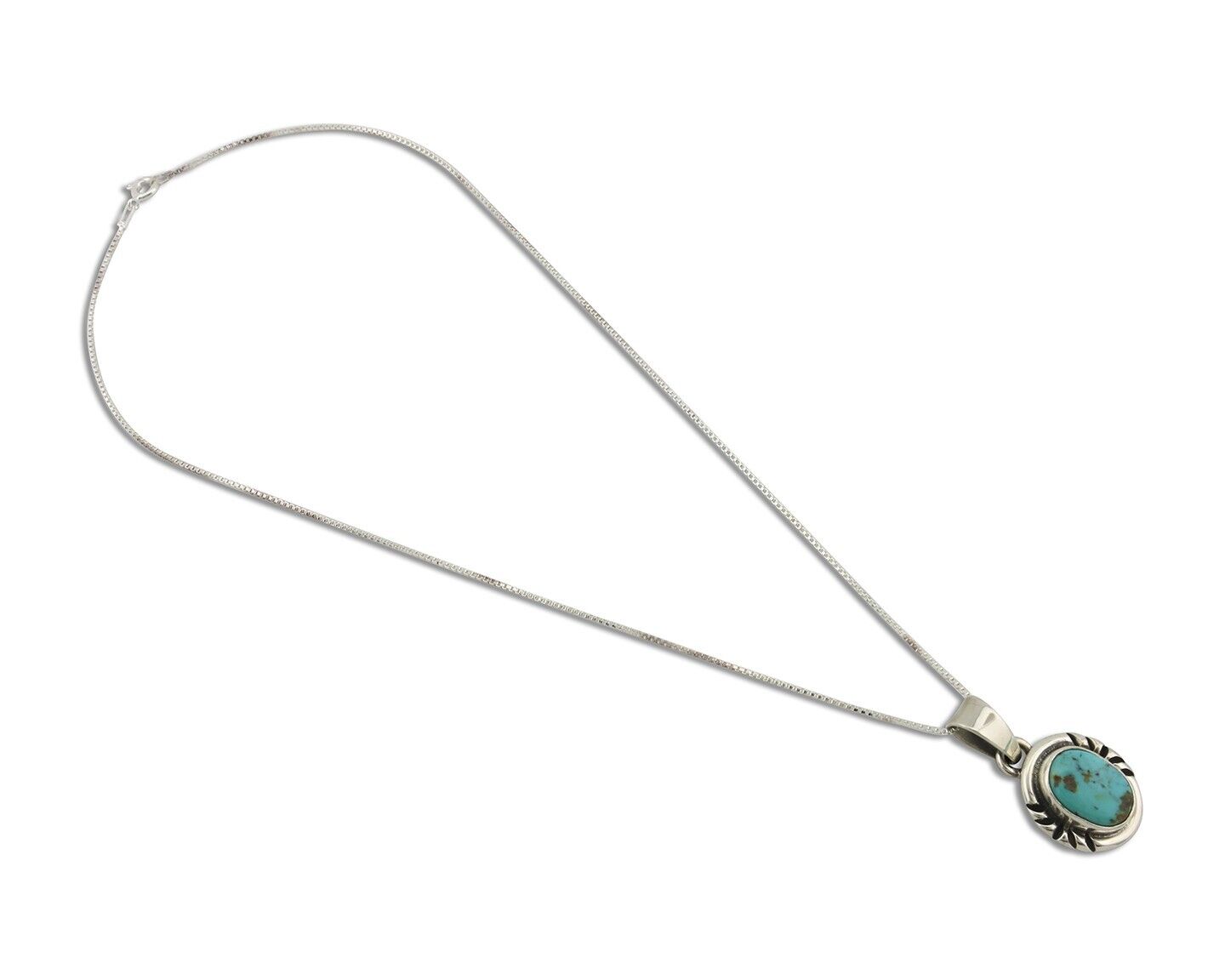 Navajo Necklace 925 Silver Arizona Turquoise Handmade Signed Gecko C.90's