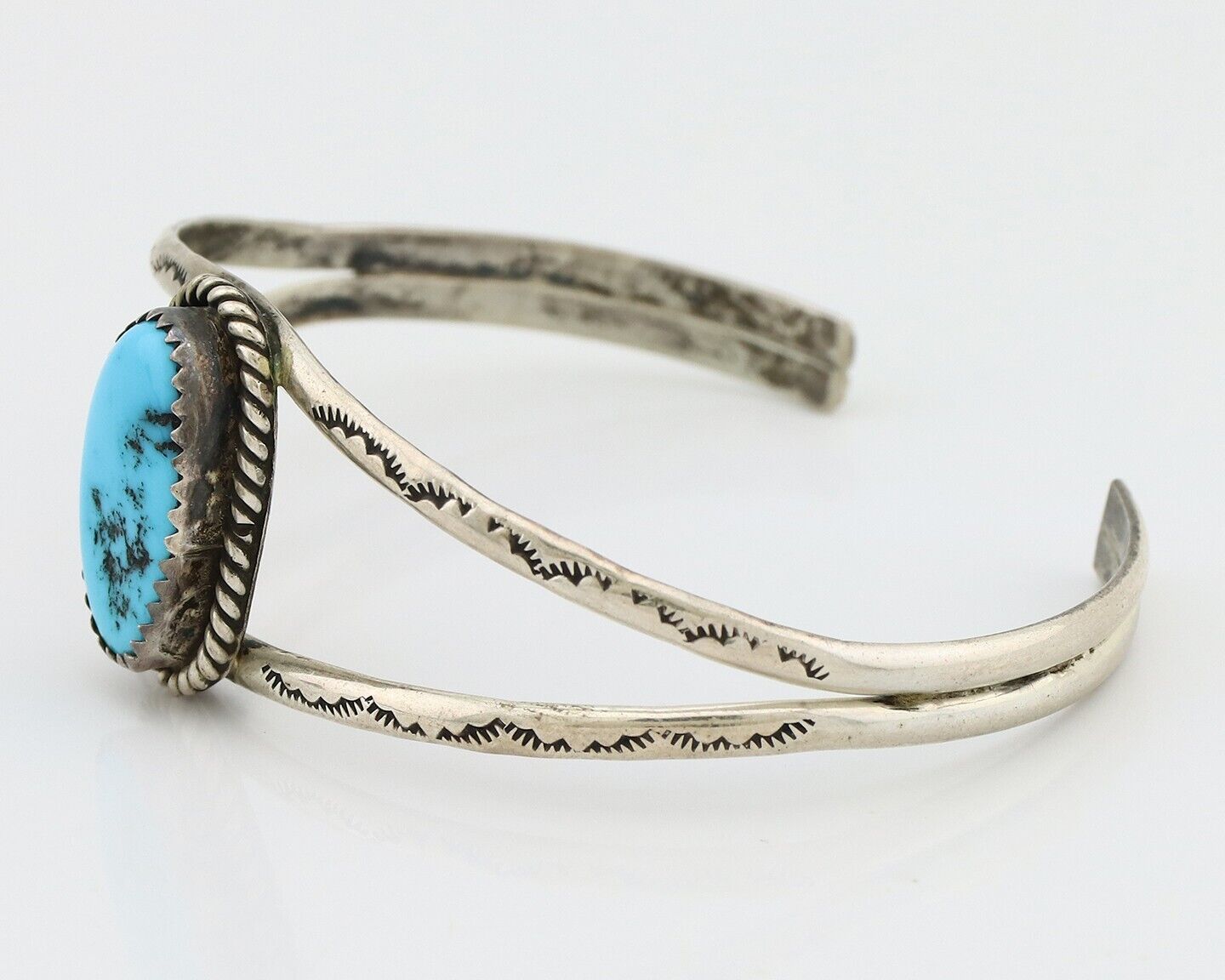 Navajo Bracelet 925 Silver Sleeping Beauty Turquoise Native American C.80's