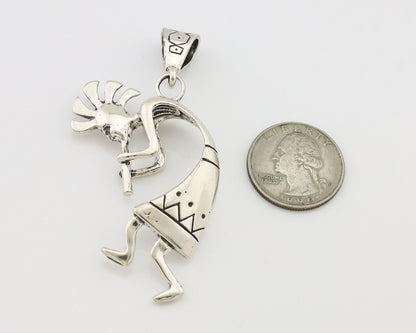 Navajo Kokopelli Pendant 925 Sterling Silver Artist Signed Masha C.80's