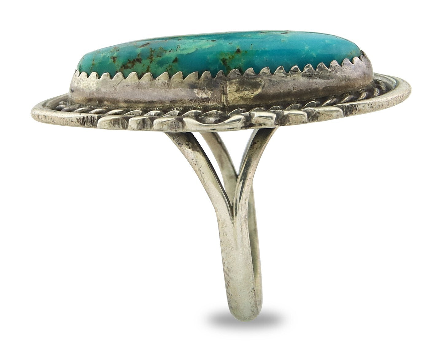 Vintage Navajo Ring 925 Sterling Silver Authentic Turquoise Handmade Size 6.75