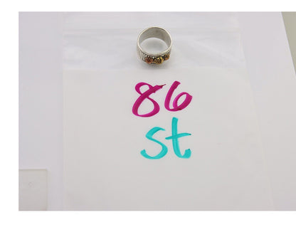 Navajo Handmade Ring 925 Silver & Gold Signed Kee Nataani C.80's