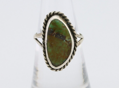 Navajo Ring 925 Silver Kingman Turquoise Artist Signed Rabbit Sticks C.80's