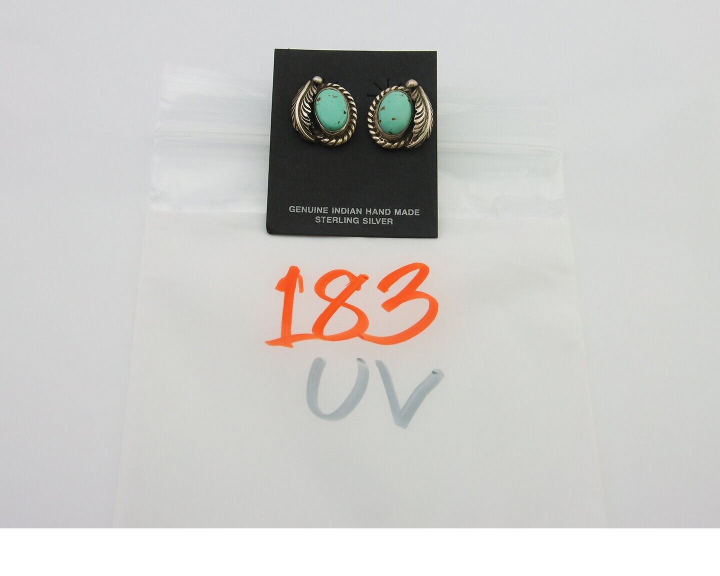 Navajo Earrings 925 Silver Natural Turquoise Native Artist C.80's