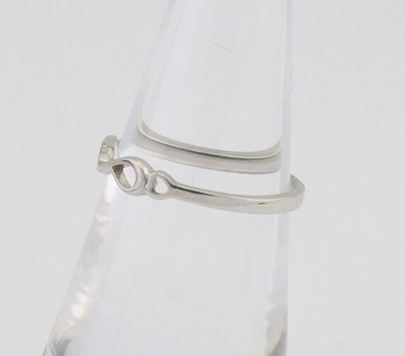 Infinity Heart Promise Ring 925 Solid Silver Size 6.0