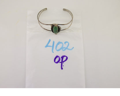 Navajo Hand Stamped Cuff Bracelet Turquoise 925 Silver Signed Sunrise C.80's