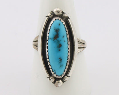 Navajo Ring .925 Silver Sleeping Beauty Turquoise Signed SkyStone Creations C80s