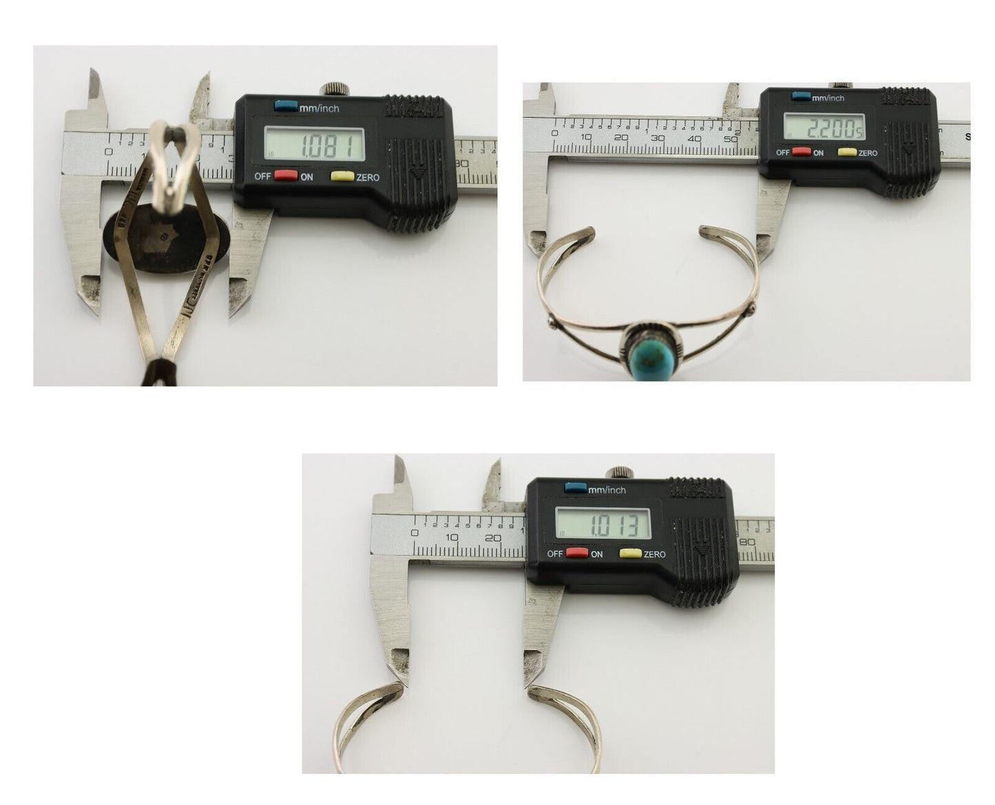 Navajo Bracelet 925 Silver Kingman Turquoise Artist Signed IJC C.80's