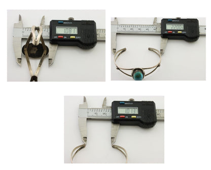 Navajo Bracelet 925 Silver Kingman Turquoise Artist Signed IJC C.80's