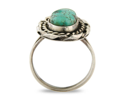 Navajo Ring 925 Sterling Natural Mined Arizona Turquoise C.80's Size 7.5