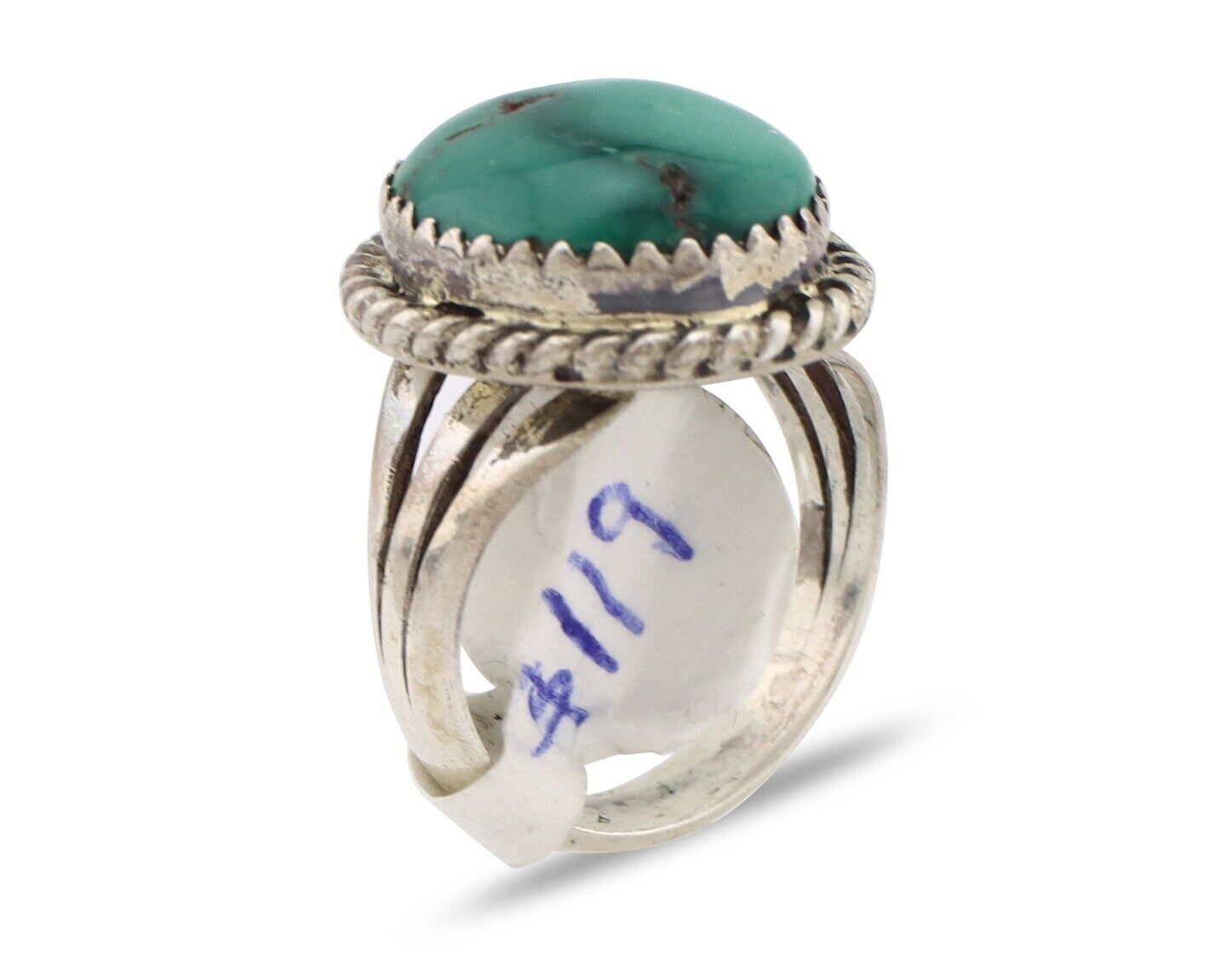Navajo Ring 925 Silver Damele Turquoise Native American Artist C.80's