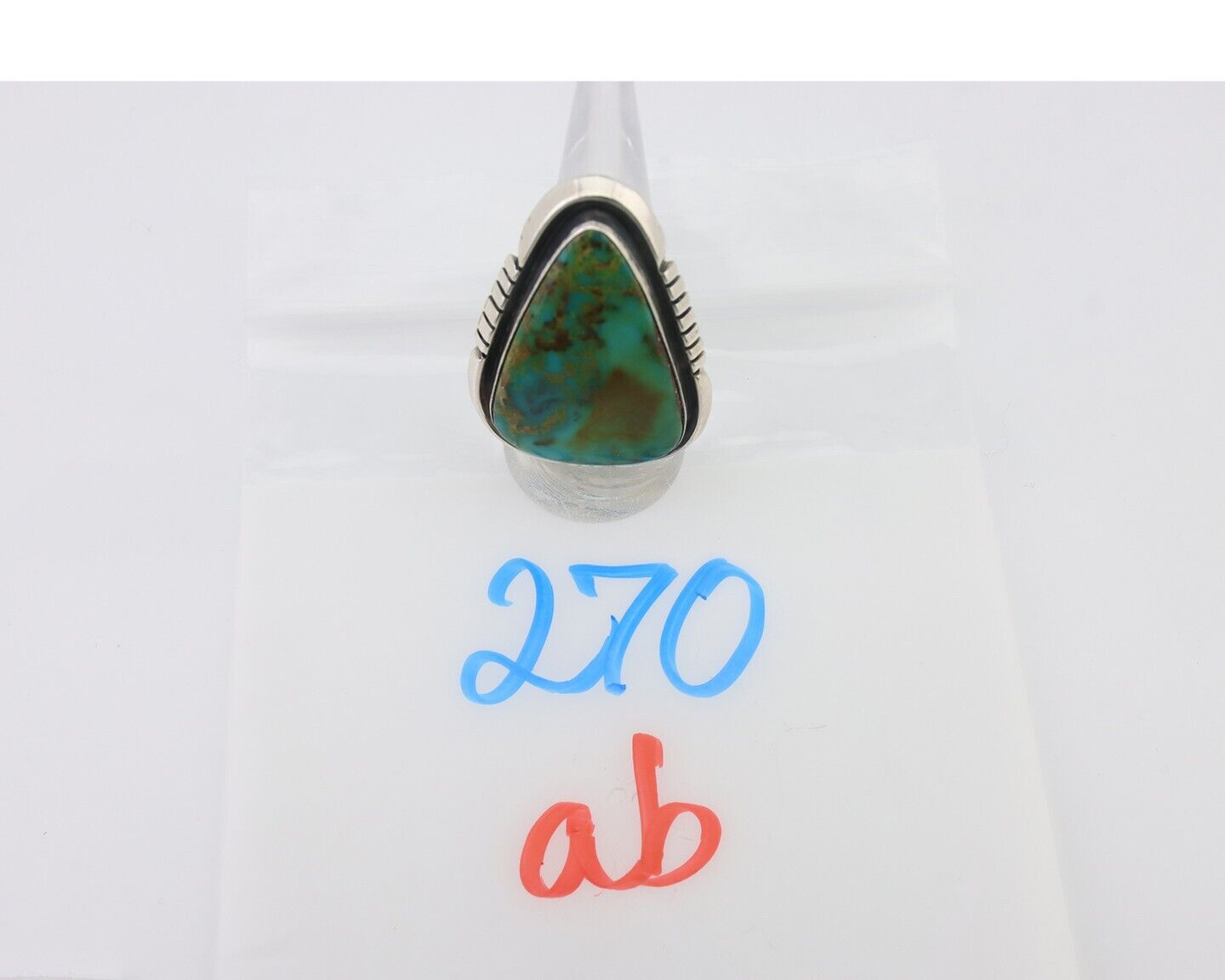 Navajo Ring 925 Silver Kingman Turquoise Artist Signed Doug Zachary C.80's