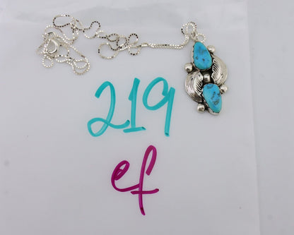 Navajo Turquoise Handmade Necklace 925 Silver Simplicio C.80s